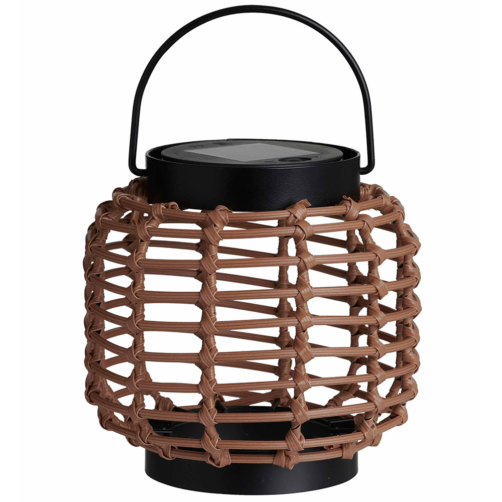 Wilko Garden Warm White Solar Poly Rattan Table Lantern Wilko