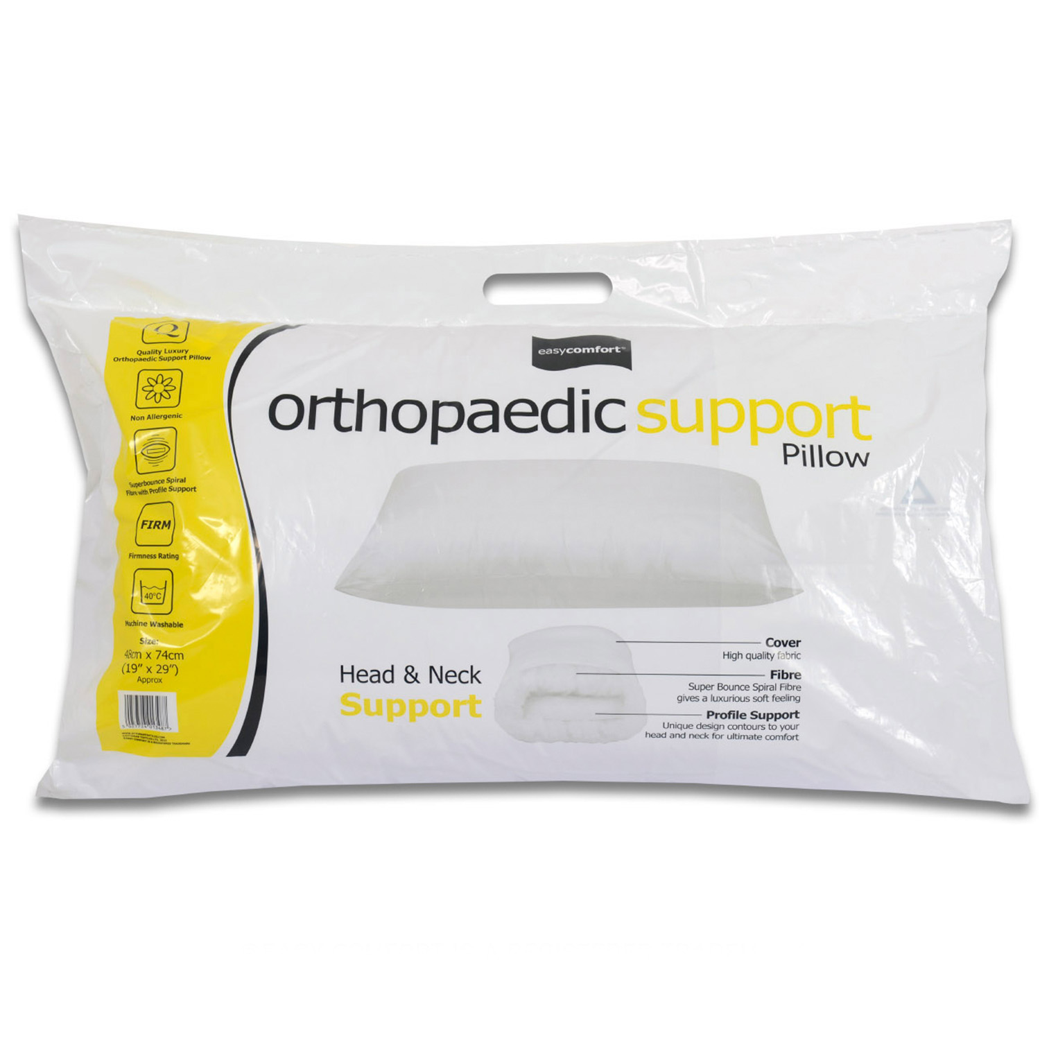 White Orthopaedic Support Pillow Wilko
