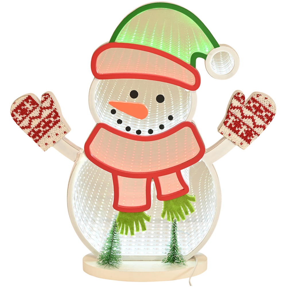 Multi Color Led Snowman The Seasonal Gift Co. Multicolour LED Snowman Infinity Stand Light 32cm ...