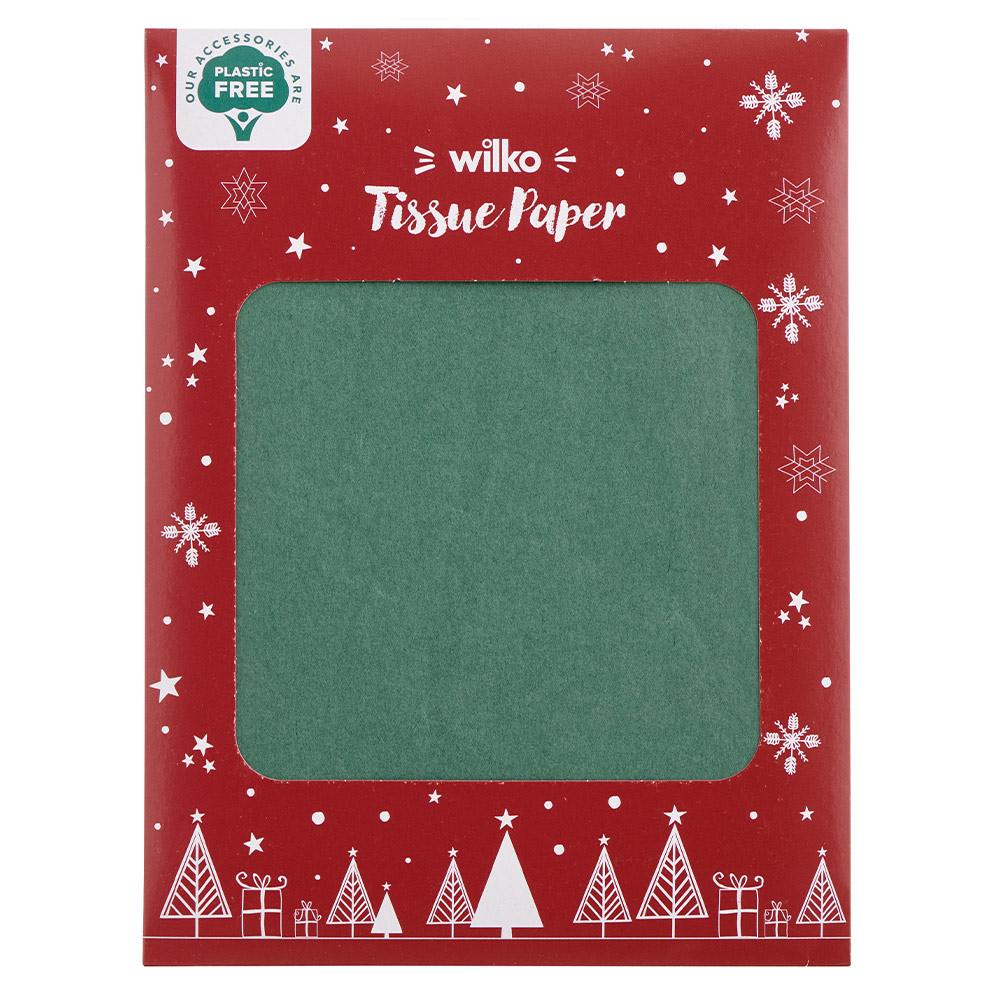 Wilko Winter Fables Green Tissue Paper Wilko