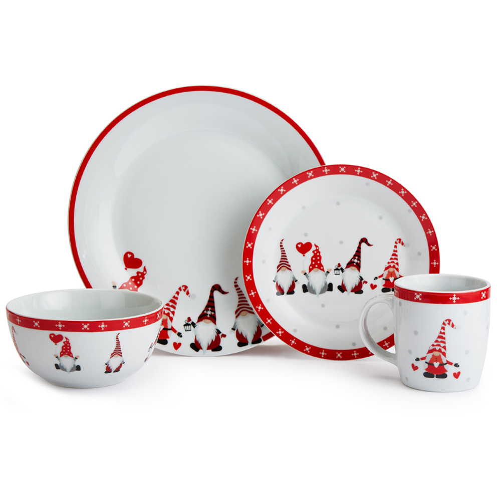 Waterside Nordic Gonk 16 Piece Dinner Set Wilko