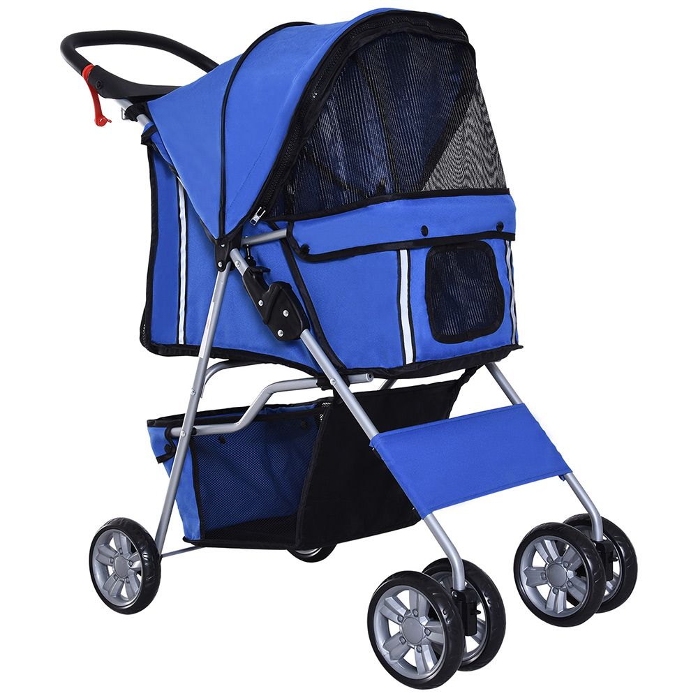 PawHut Pet Stroller With Basket Blue Wilko