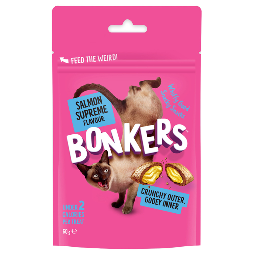 Bonkers Salmon Supreme Flavour Cat Treats 60g Wilko