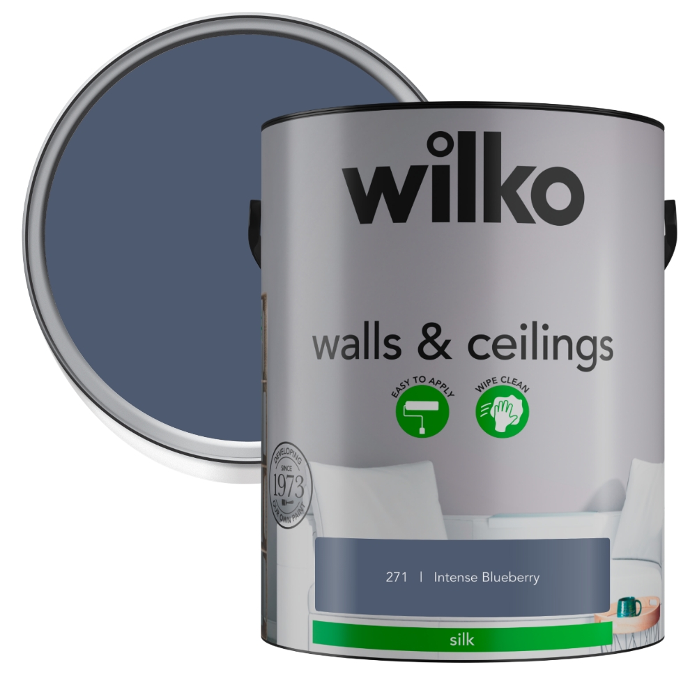 Wilko Silk Paint Intense Blueberry 5L Wilko