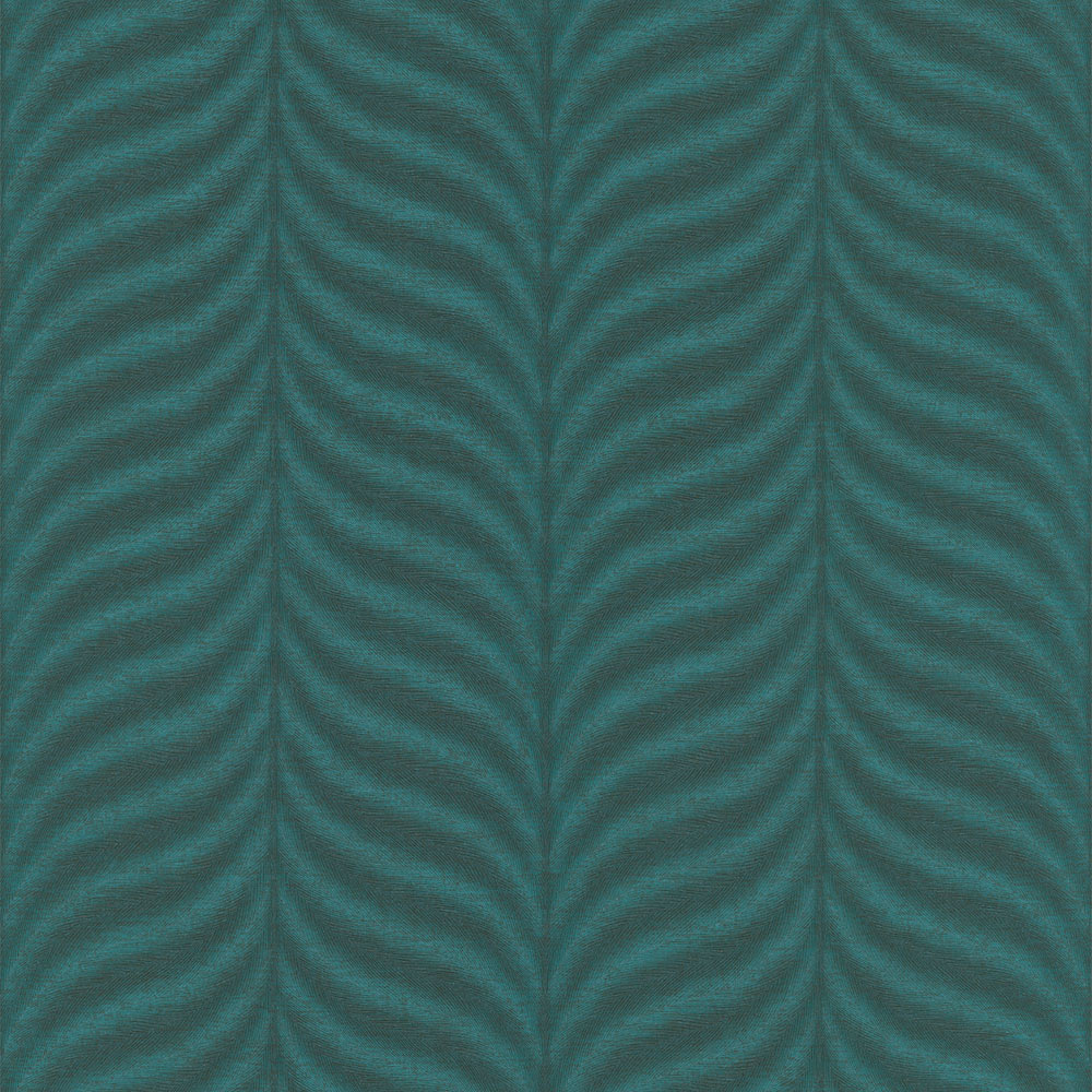 Grandeco Boutique Collection Organic Feather Teal Embossed Wallpaper