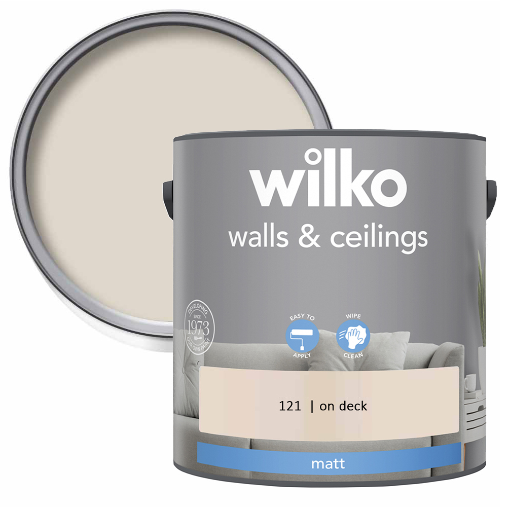 Wilko Walls & Ceilings On Deck Matt Emulsion Paint 2.5L Wilko