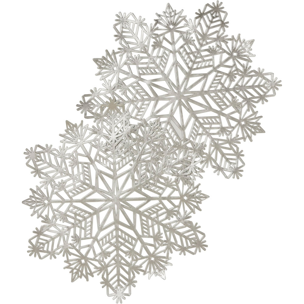 Wilko Silver Snowflake Placemats 2 Pack Wilko