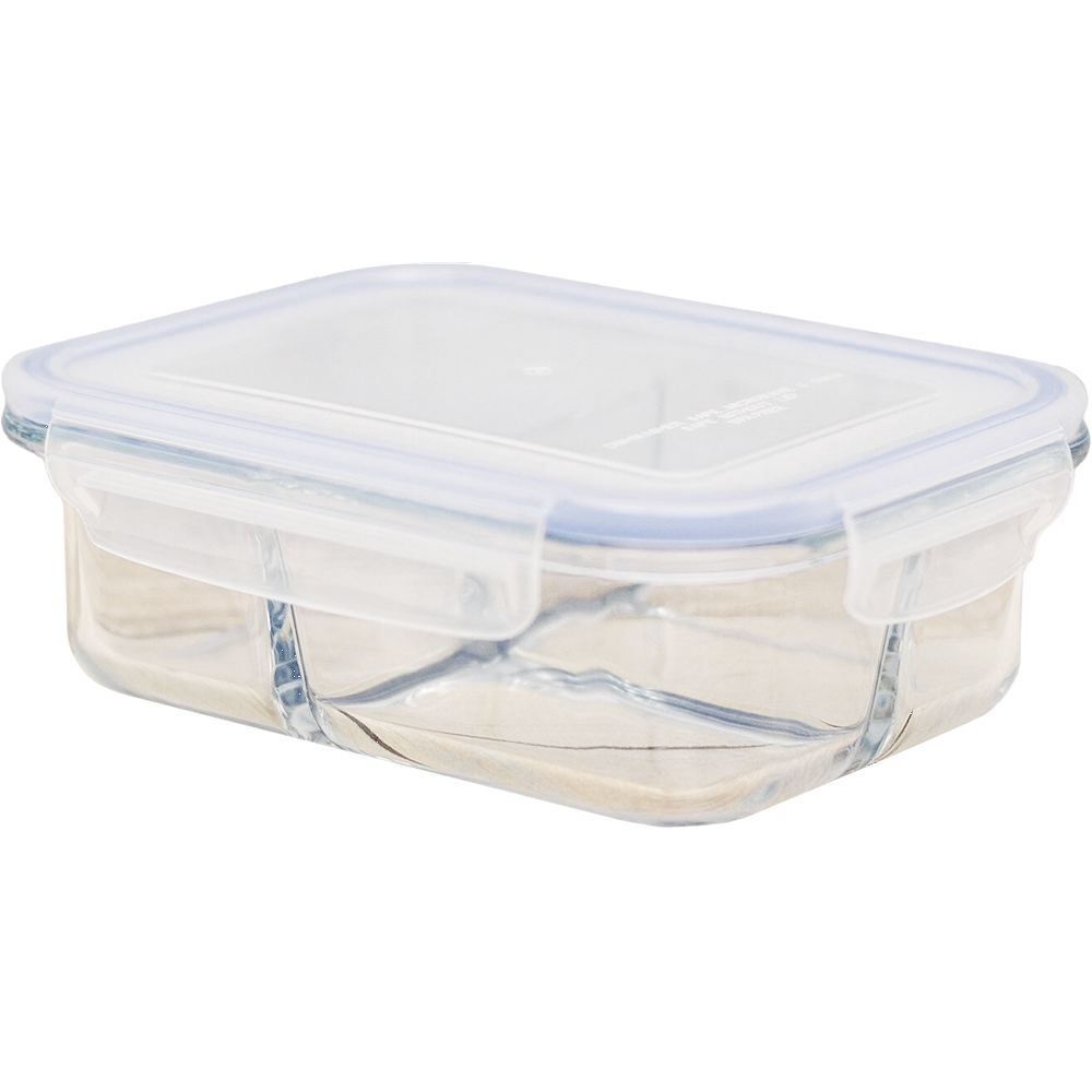 Rectangle Portioned Glass Container - Clear | Wilko