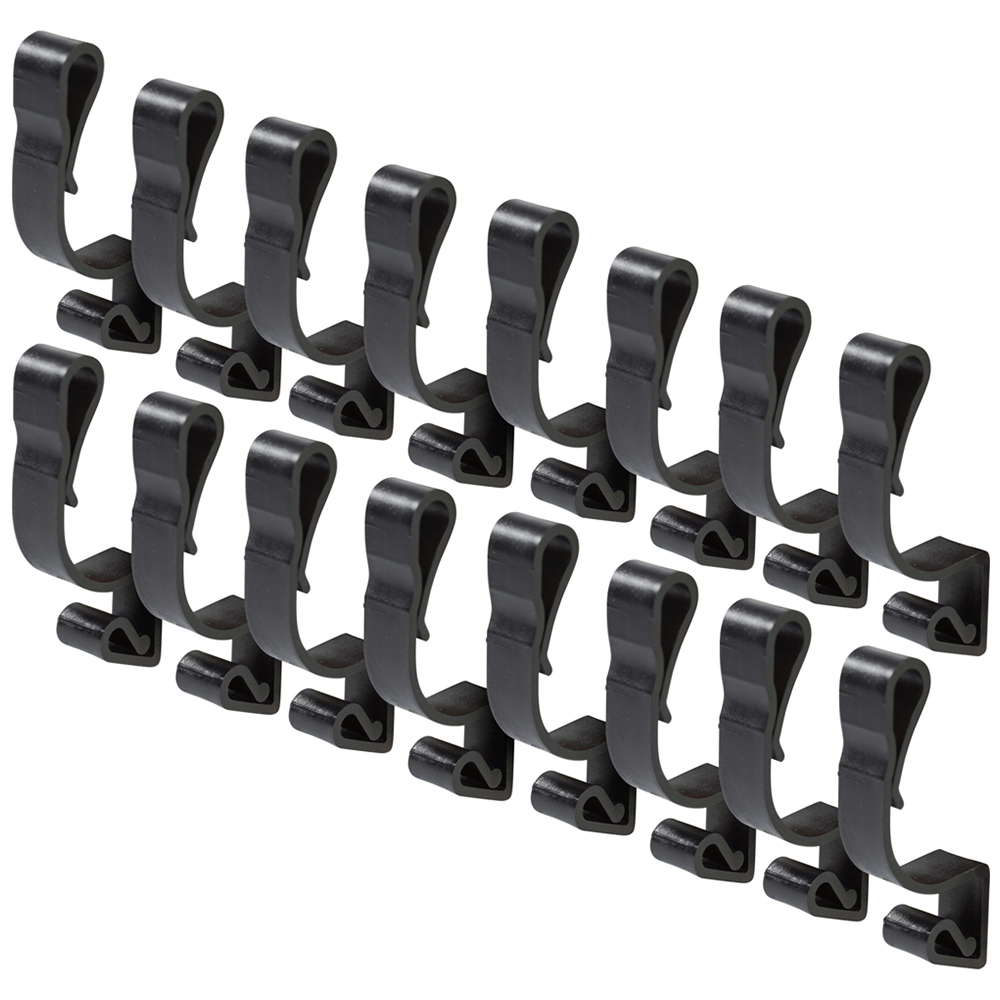 Xmas Haus Large Black Gutter Hooks 16 Pack Wilko