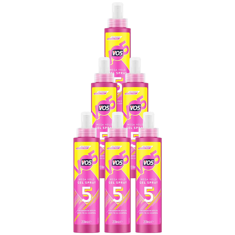 VO5 Mega Hold Gel Spray Case of 6 x 200ml Wilko