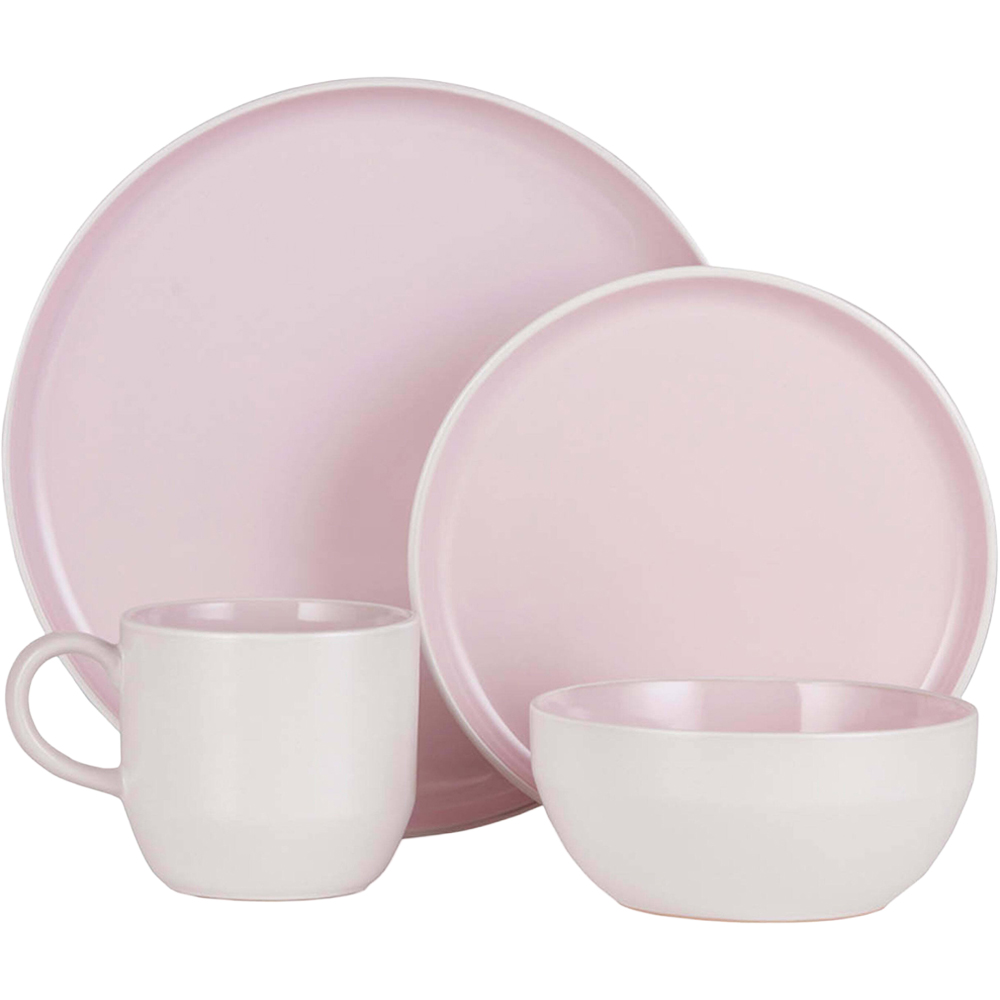Barbary & Oak Oslo Pink 16 Piece Dinner Set | Wilko