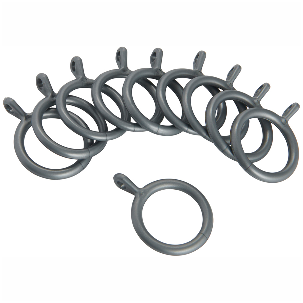 Wilko 1316mm Silver Painted Curtain Pole Rings 10 Pack Wilko