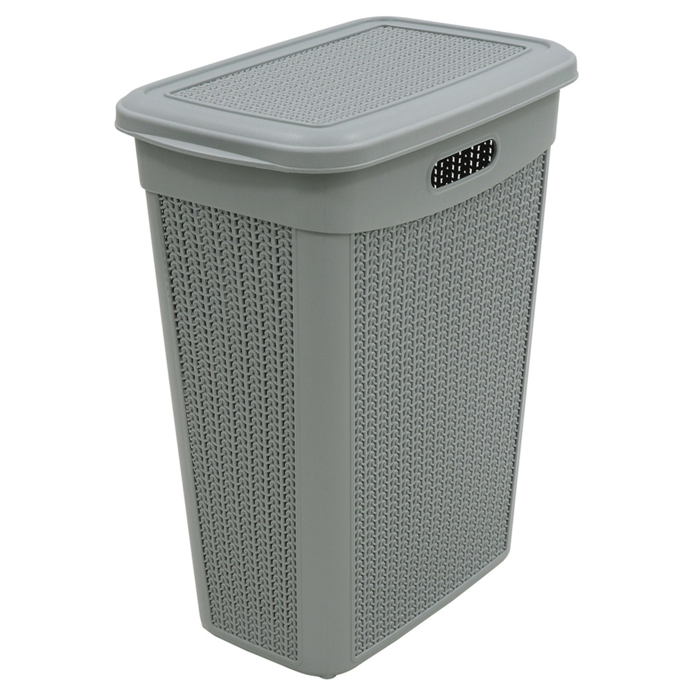 JVL Loop Grey Slim Laundry Basket 43L Wilko