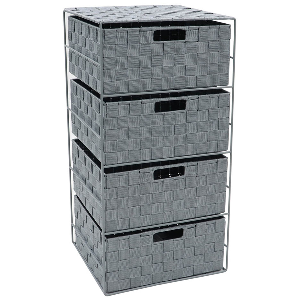 JVL Vichy 4 Drawer Wide Nylon Storage Tower Wilko