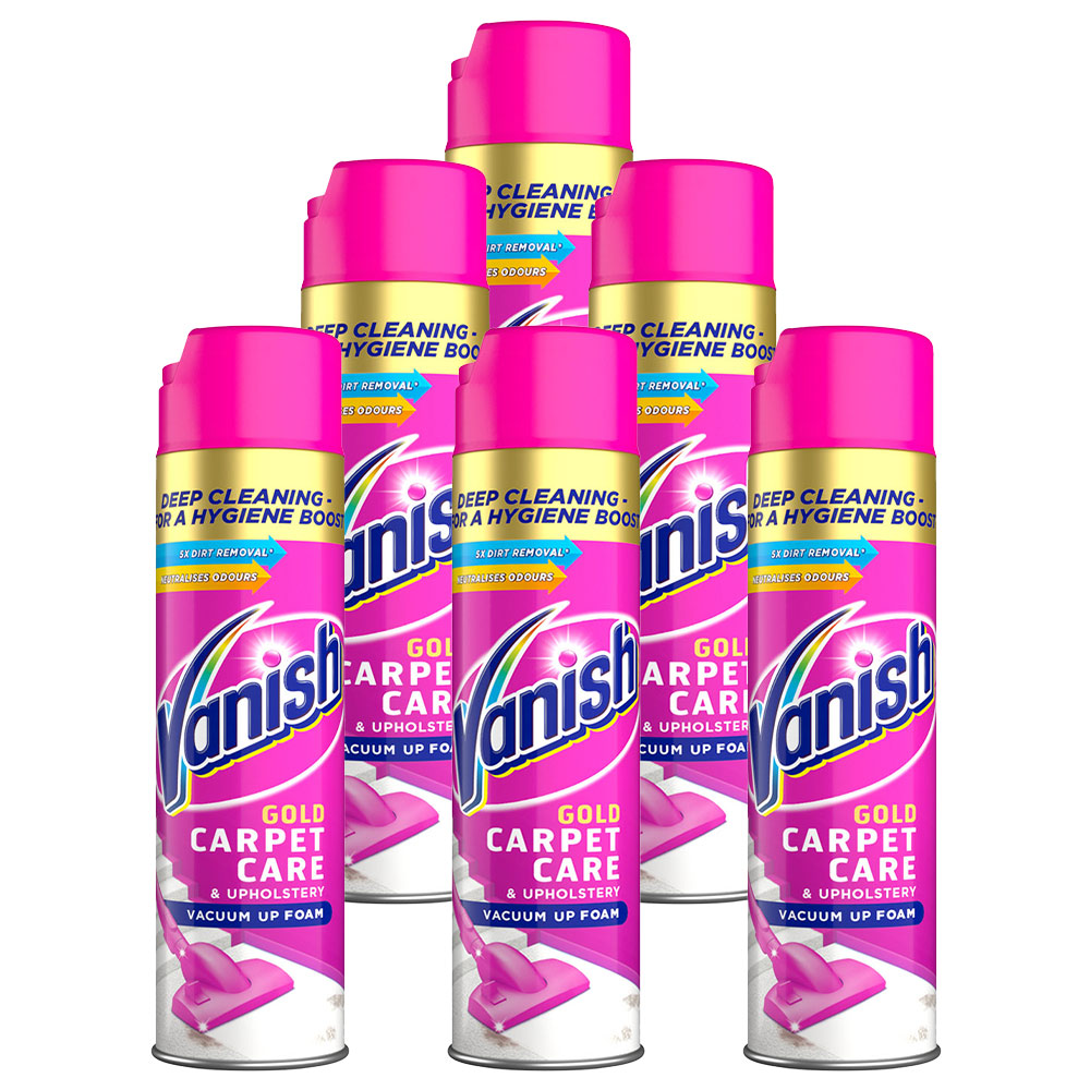 Vanish Gold Carpet Care and Upholstery Vacuum Up Foam Case of 6 x 600ml