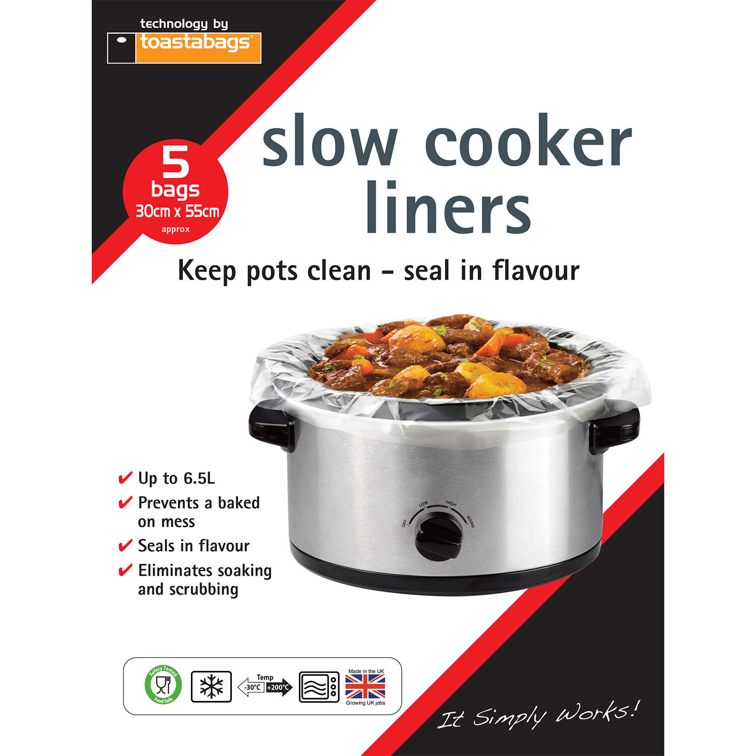 Pack of Five Slow Cooker Liners Wilko