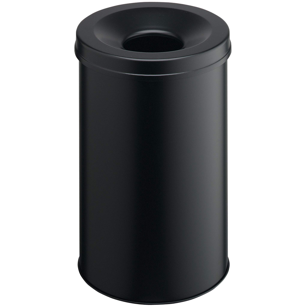 Durable Fire Extinguishing Black Metal Waste Bin 30L Wilko
