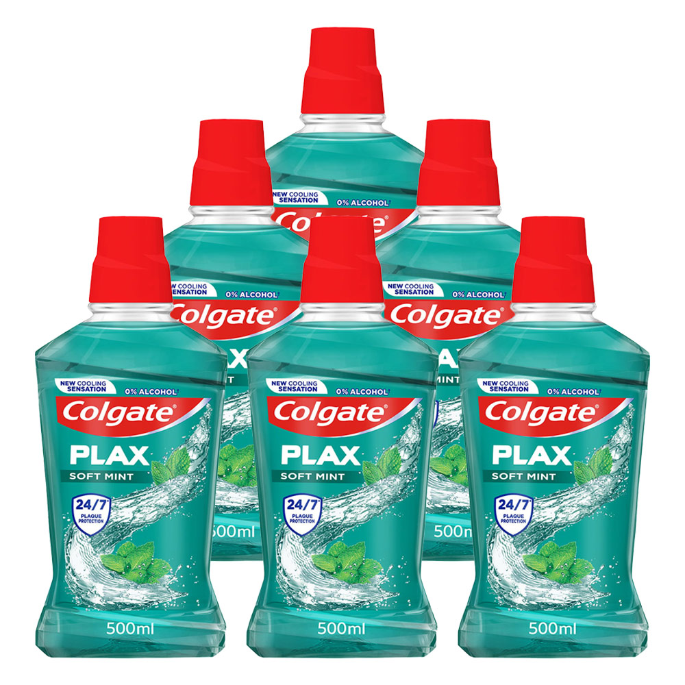 Colgate Plax Soft Mint Mouthwash Case of 6 x 500ml Wilko