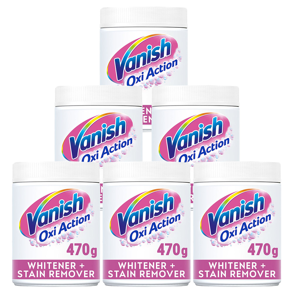 Vanish Oxi Action Fabric Whitener and Stain Remover Case of 6 x 470g