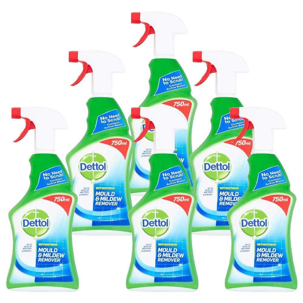 Dettol Mould and Mildew Remover Spray Case of 6 x 750ml Wilko