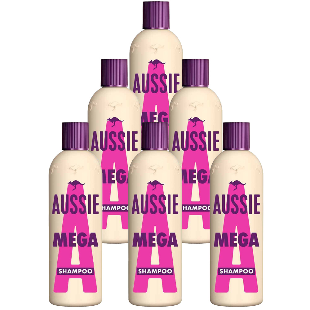 Aussie Mighty Mega Shampoo Case of 6 x 300ml Wilko