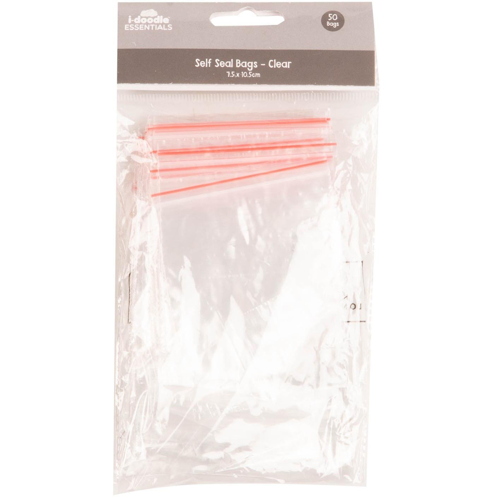 Pack of 50 Clear SelfSeal Bags Wilko
