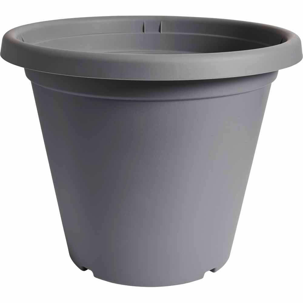 Clever Pots Charcoal Coloured Round Plant Pot 40cm Wilko