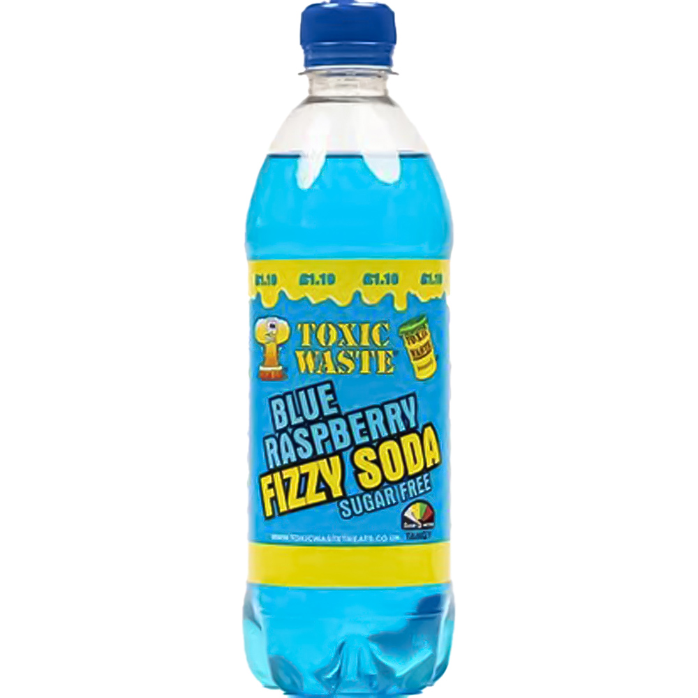 Toxic Waste Fizzy Soda Blue Raspberry 500ml Wilko