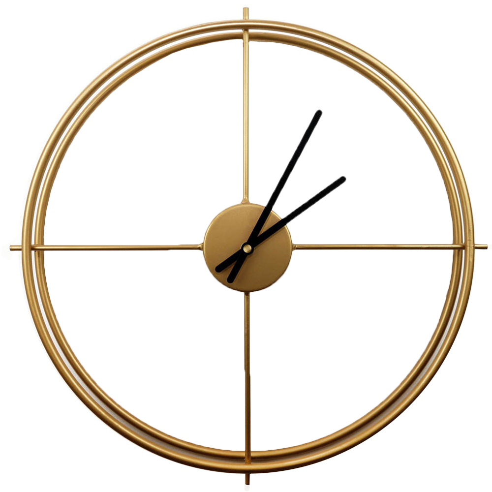 Walplus Gold Larrys Minimalist Round Wall Clock 50cm | Wilko