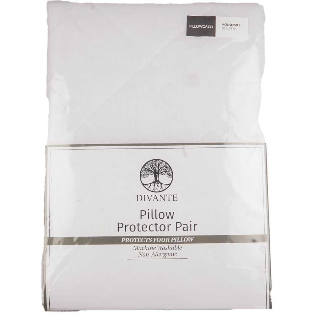 Divante White Pillow Protector 50 x 75cm 2 Pack Wilko