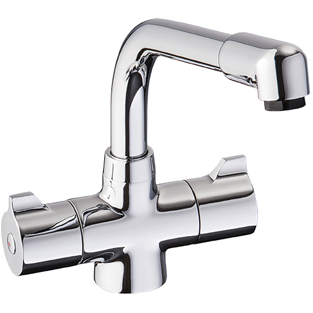 wilko Rissle Chrome Dual Lever Mono Kitchen Tap Wilko