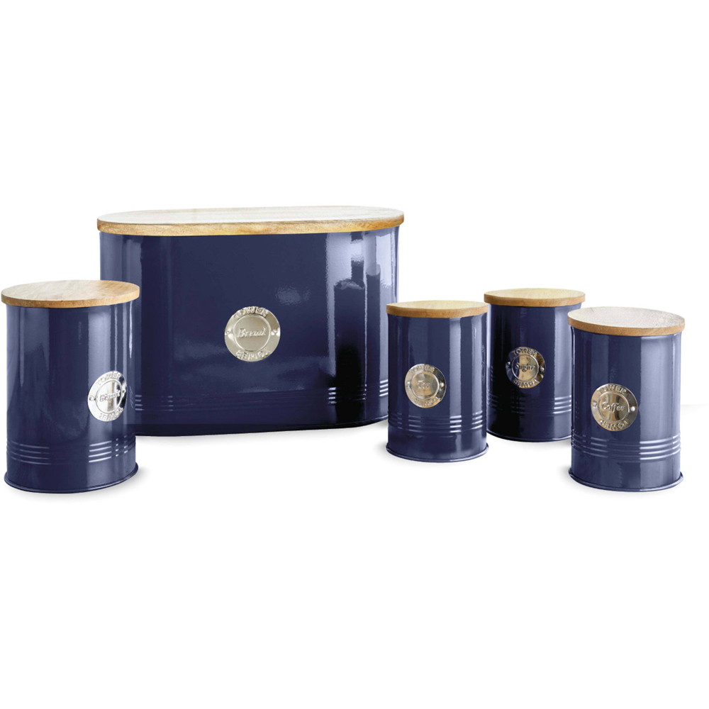 Tower 5 Piece Midnight Blue Tall Round Food Storage Set Wilko