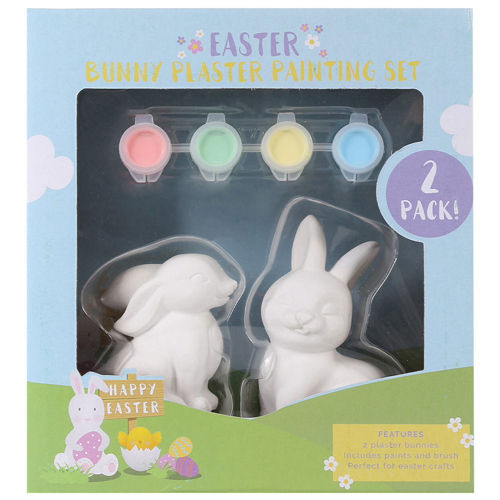 Easter Bunny Plaster Painting Make Your Own Kit 2 Pack Wilko