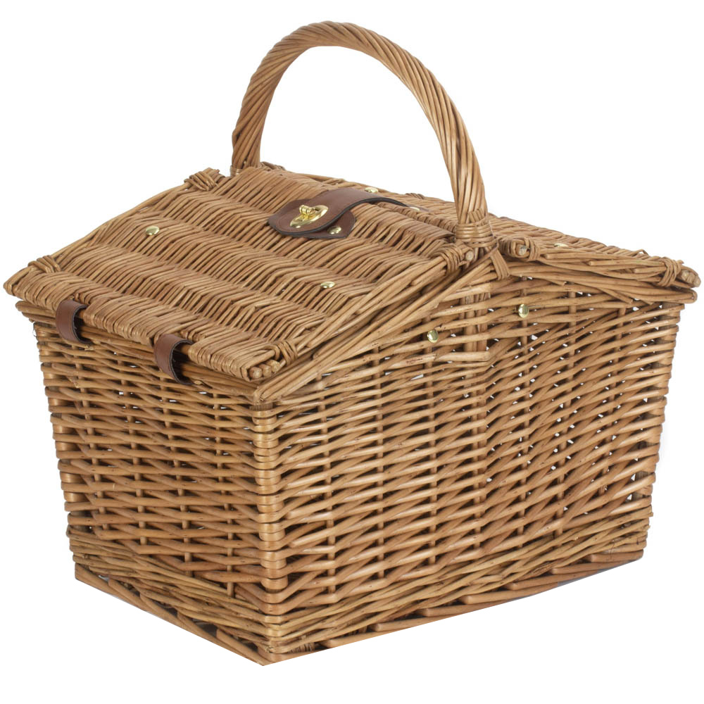 Red Hamper Slope Sided Light Steamed Wicker Basket Wilko
