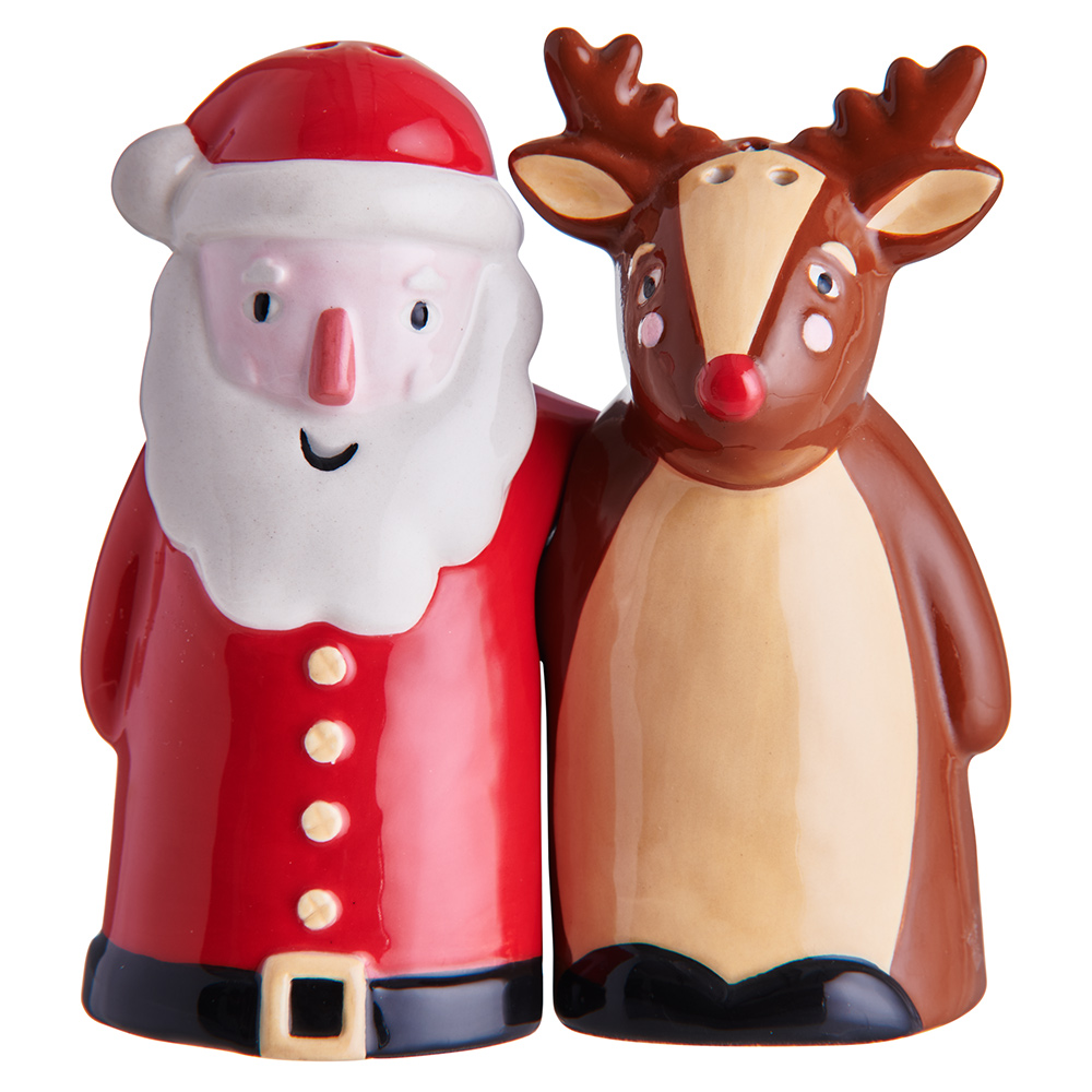 Wilko Santa and Reindeer Salt and Pepper Pots Wilko