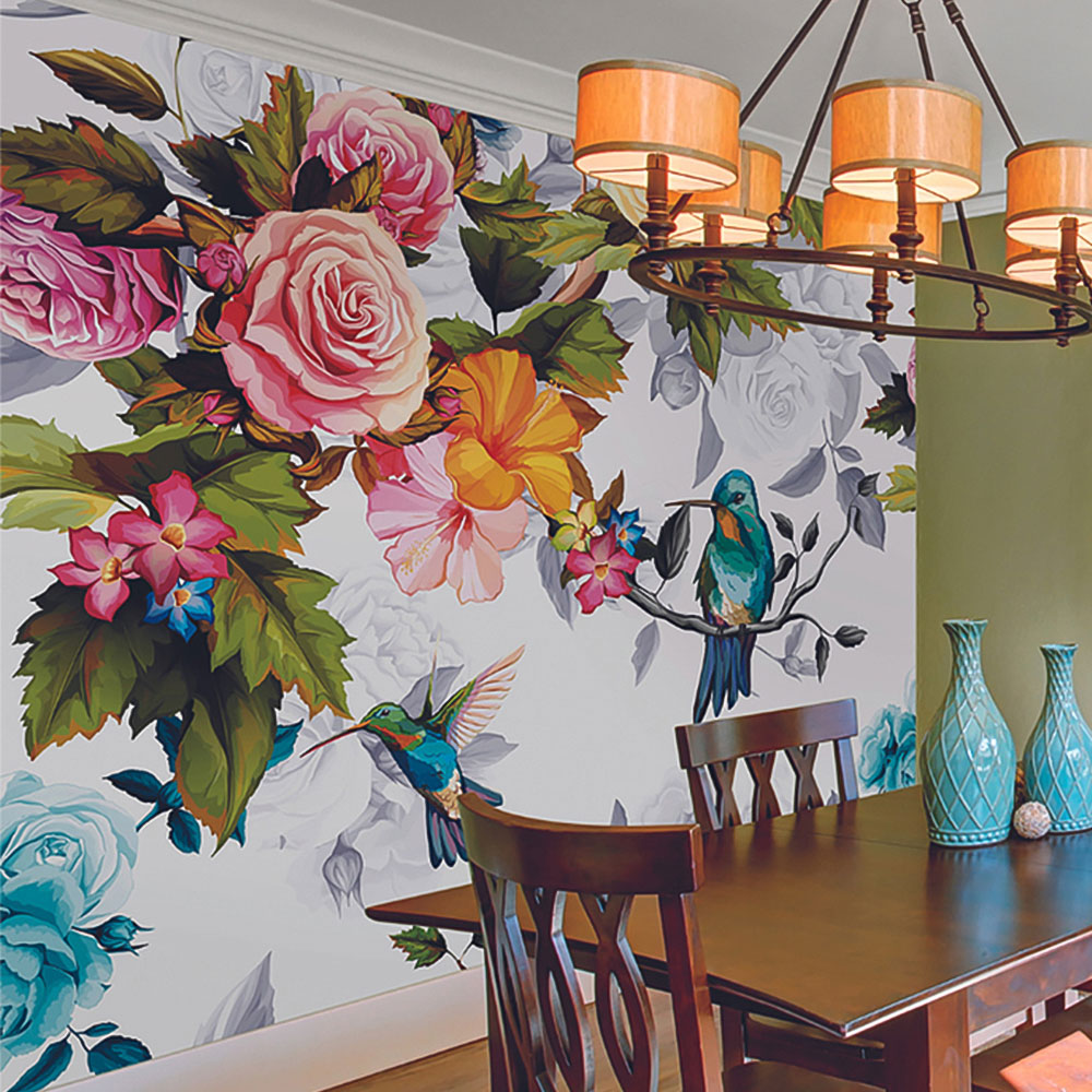 Origin Murals Hummingbird Garden Multicolour Wall Mural | Wilko