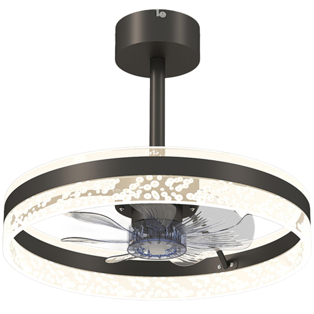Portland Led Lighting Portland Black 3 Colour LED Ceiling Fan Light with Remote | Wilko