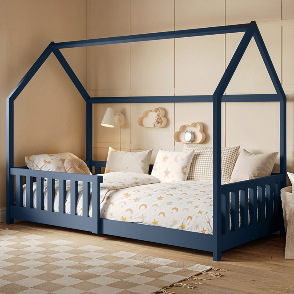 Flair Explorer Single Navy Play House Bed Frame with Rails | Wilko