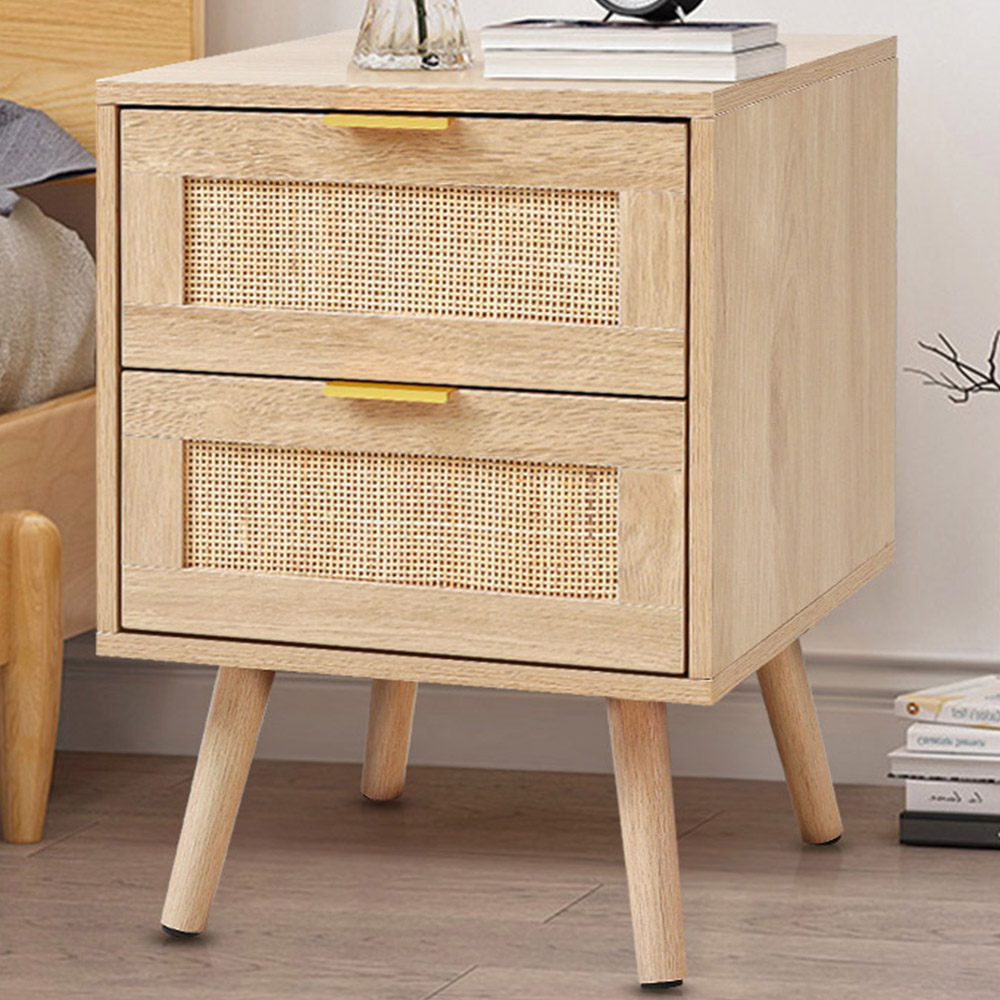Living and Home 2 Pack 2 Drawer Rattan Side Cabinet | Wilko