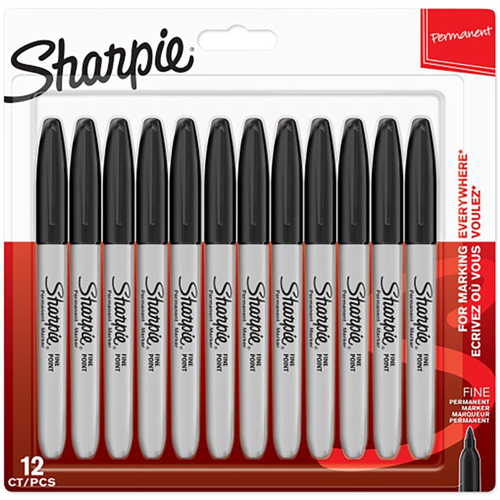 Sharpie Black Permanent Marker Pen 12 Pack Wilko