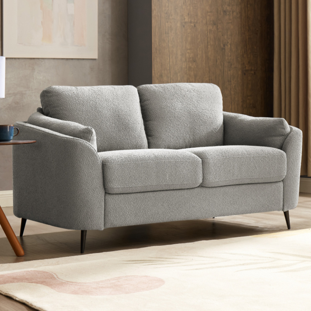 Home Detail Jack 2 Seater Light Grey Boucle Sofa | Wilko