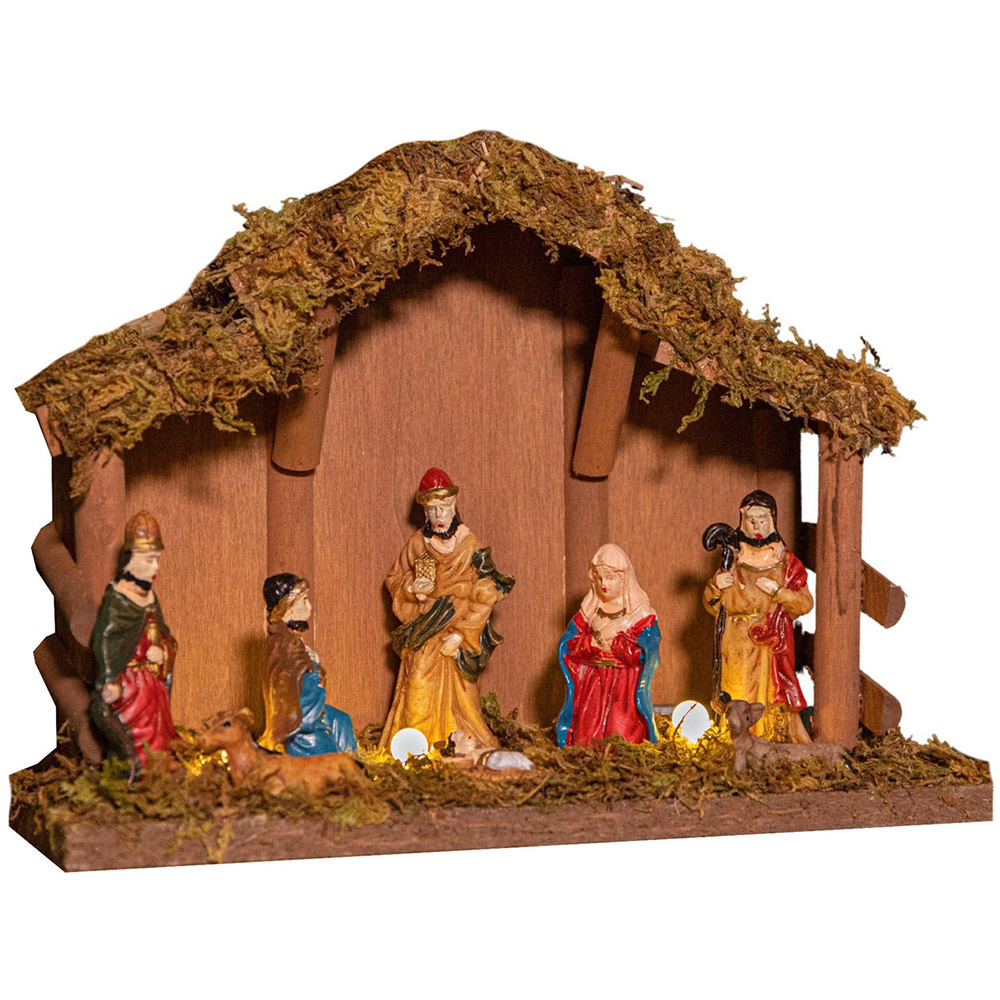 Sam Nativity Samuel Alexander Light Up Wooden Nativity Scene Christmas Decoration ...