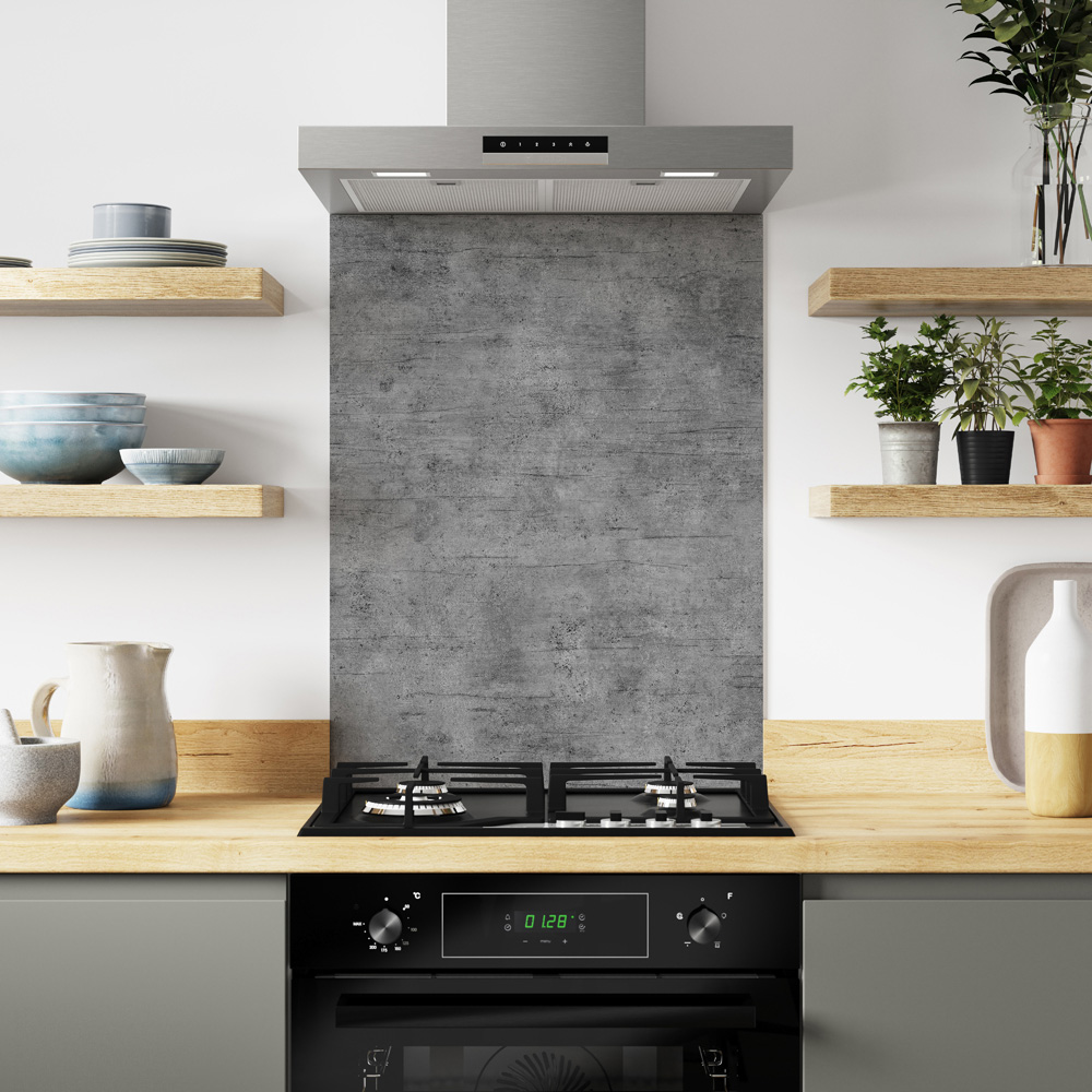Alloy Brooklyn Concrete Effect Kitchen Hob Splashback 600 x 800 x 4mm ...