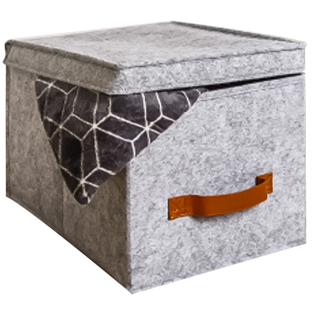 7kg Large Grey Felt Storage Cube Wilko