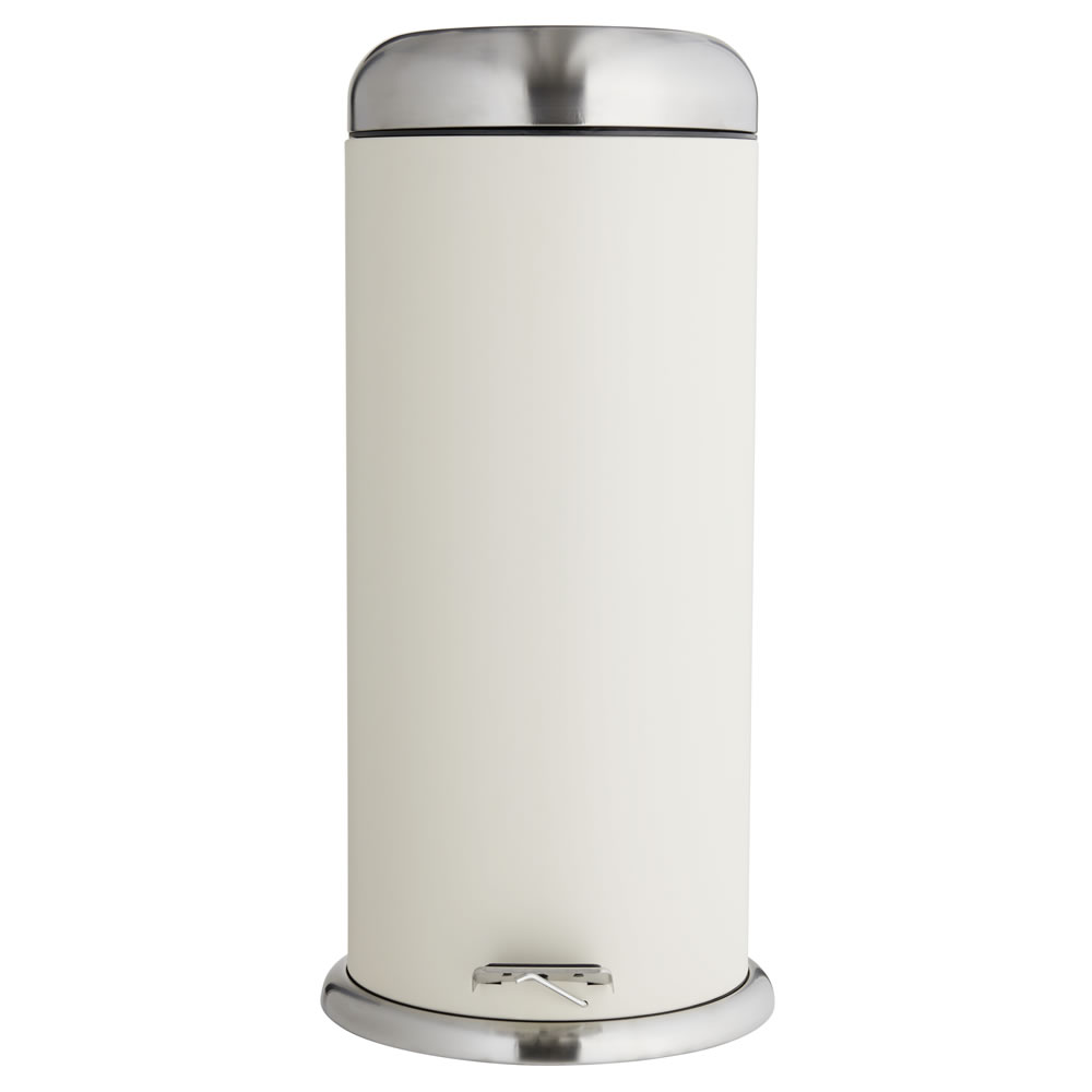 Wilko 30L Cream Pedal Bin Wilko