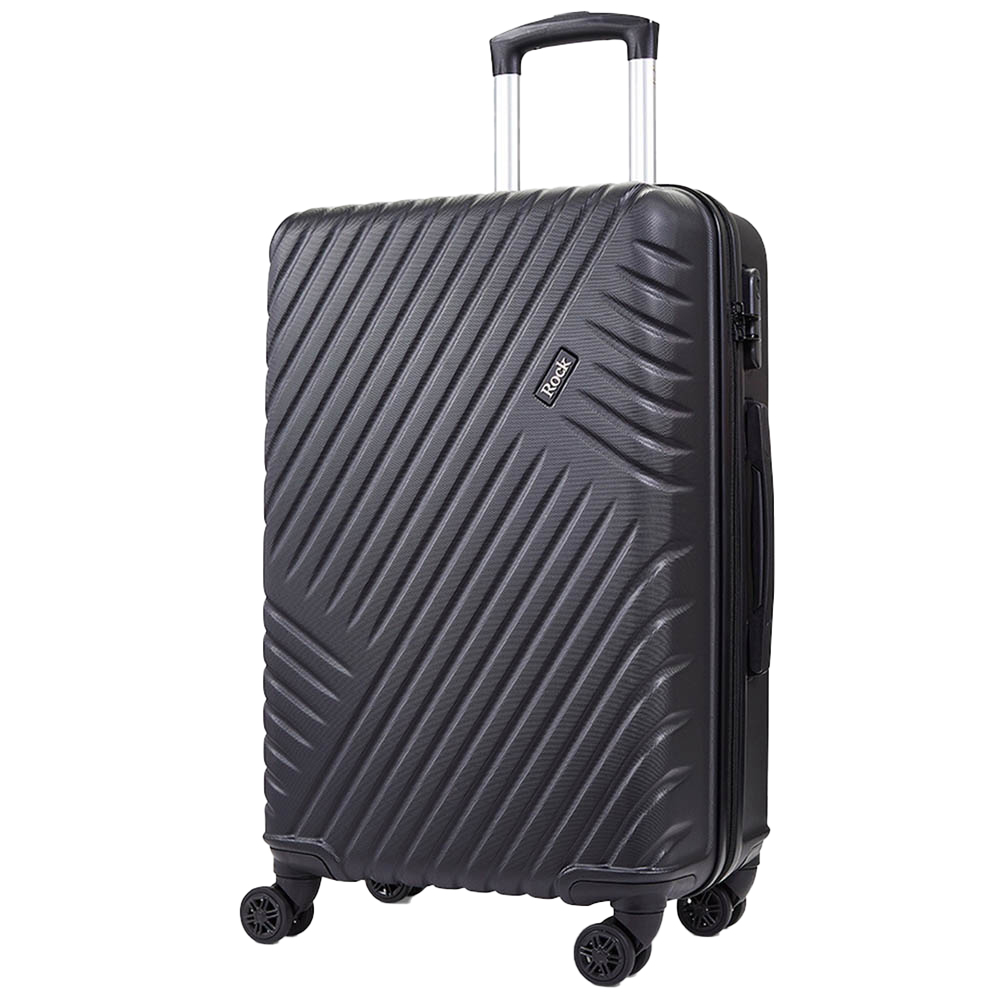 Rock Santiago Medium Black Hardshell Suitcase Wilko