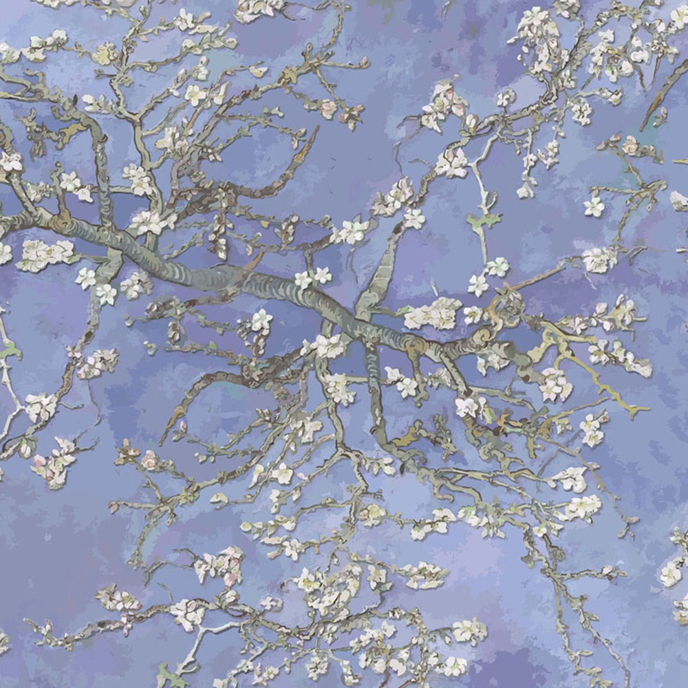 Bobbi Beck Eco Luxury Van Gogh Almond Blossom Purple Wallpaper Wilko