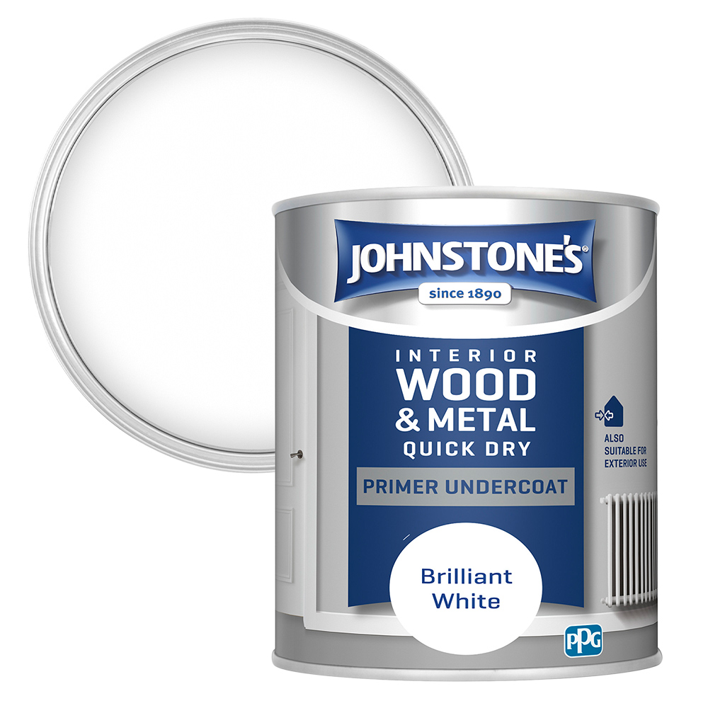 Johnstone's Quick Dry White Primer & Undercoat 750ml Wilko
