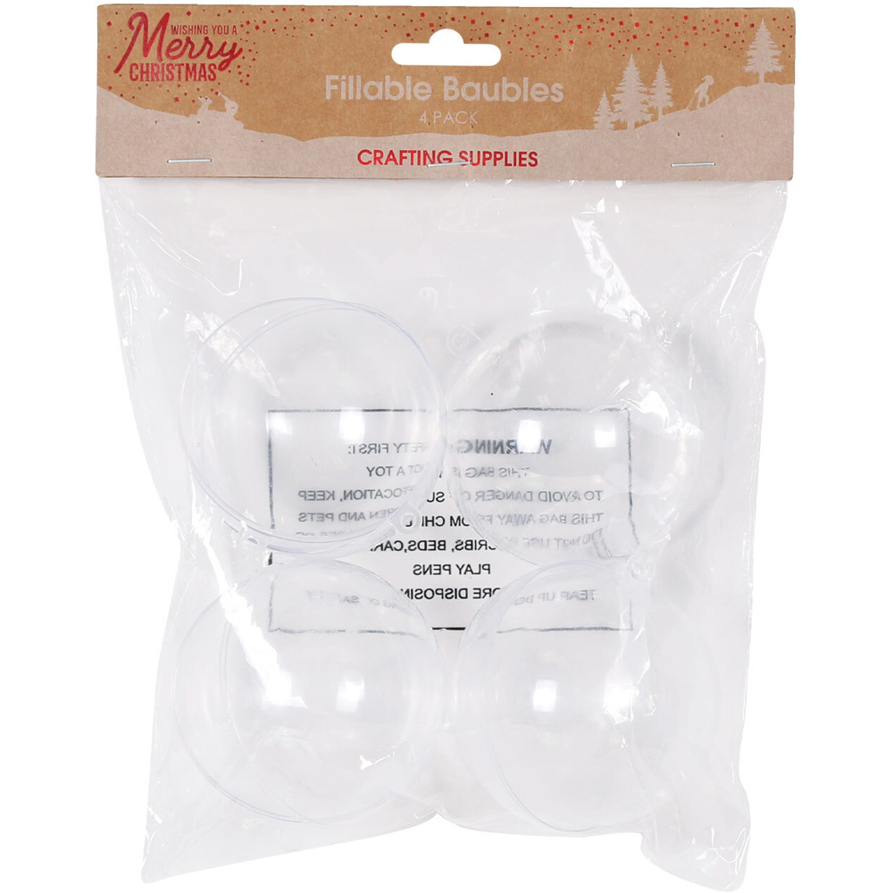 Fillable Baubles 4 Pack | Wilko
