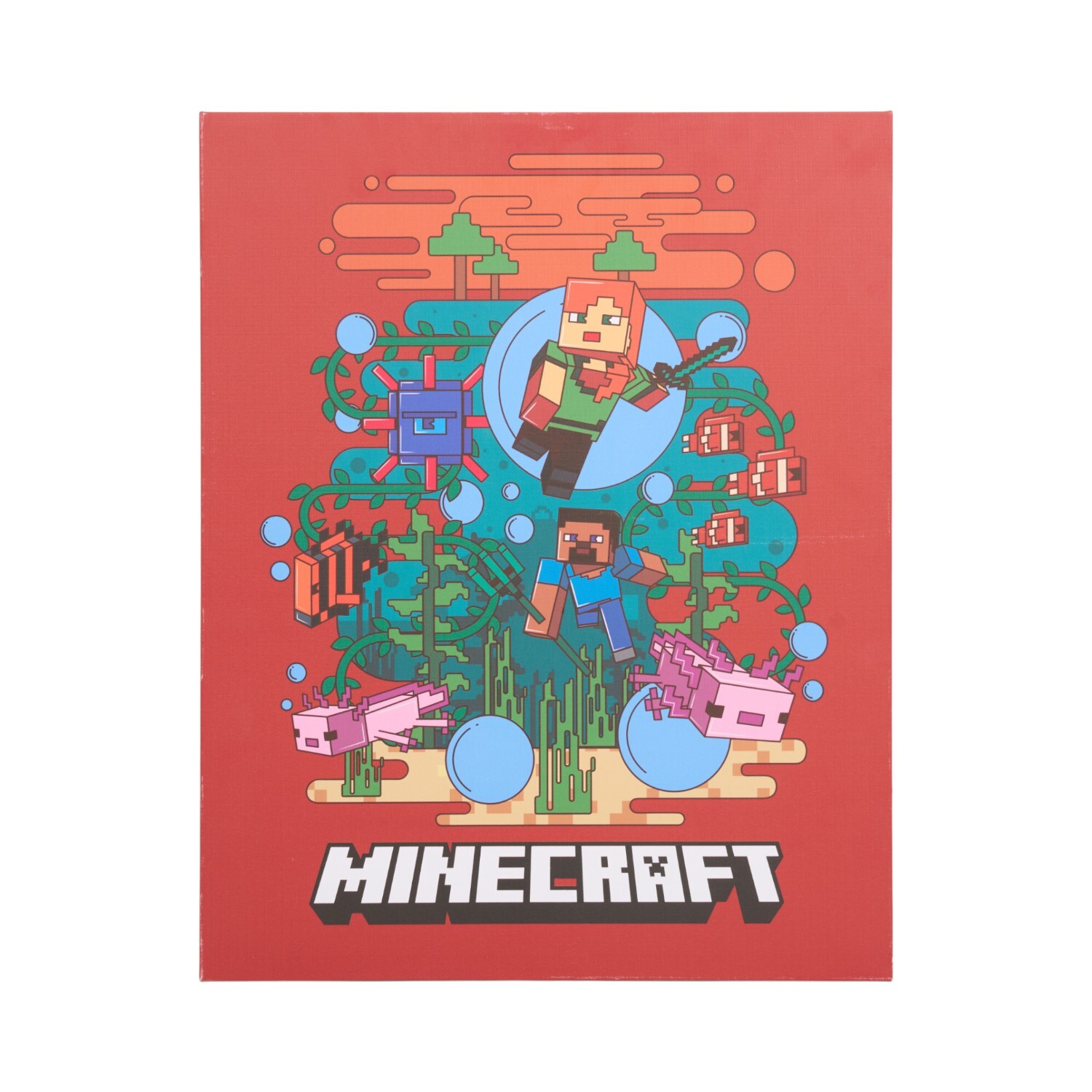 Light Up Minecraft Canvas Red | Wilko